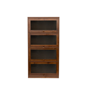 Bookcase Contemporary Closed Back Glass Doors Office Storage Cabinet