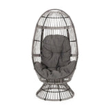 Patio Swivel Basket Egg Chair With Cushion