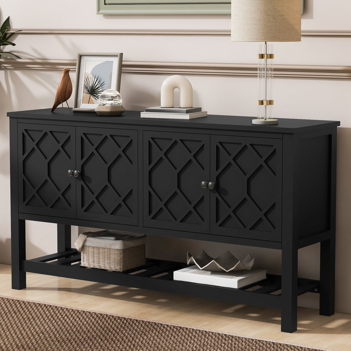 The-Polygonal-Geometric-Entryway-Table-with-Bottom-Shelf-Entryway-Tables
