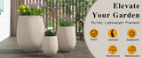 U_Style Egg-Shaped Lightweight MGO Outdoor Planter Set of 3