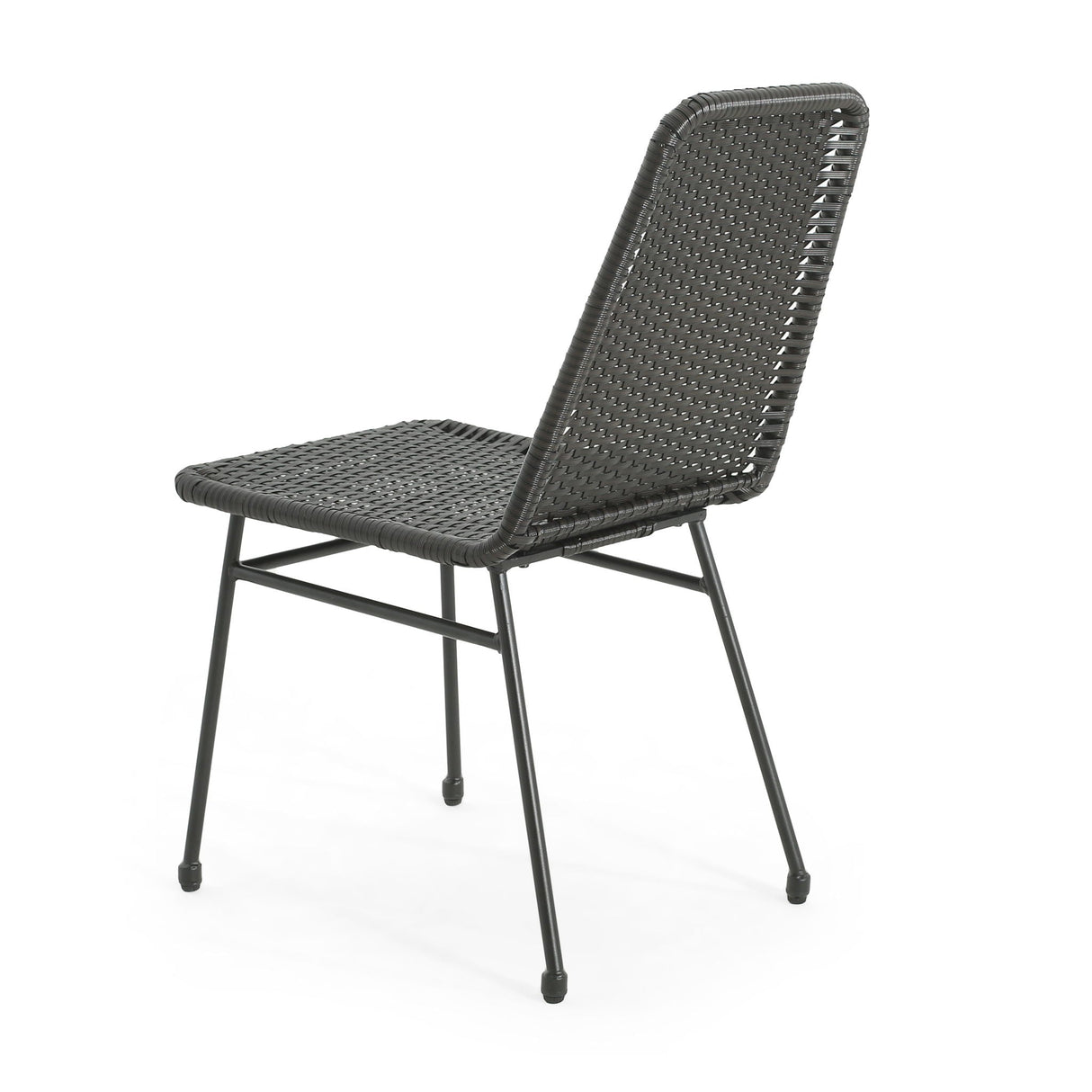 Outdoor Dining Chairs (Set of 2) with Rattan Backrest and Cushions