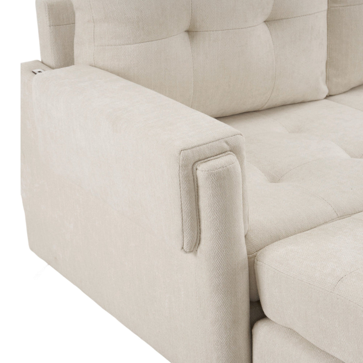 The Ashely Reversible Chenille Sectional Sofa with USB Charging Ports and Convertible Ottoman