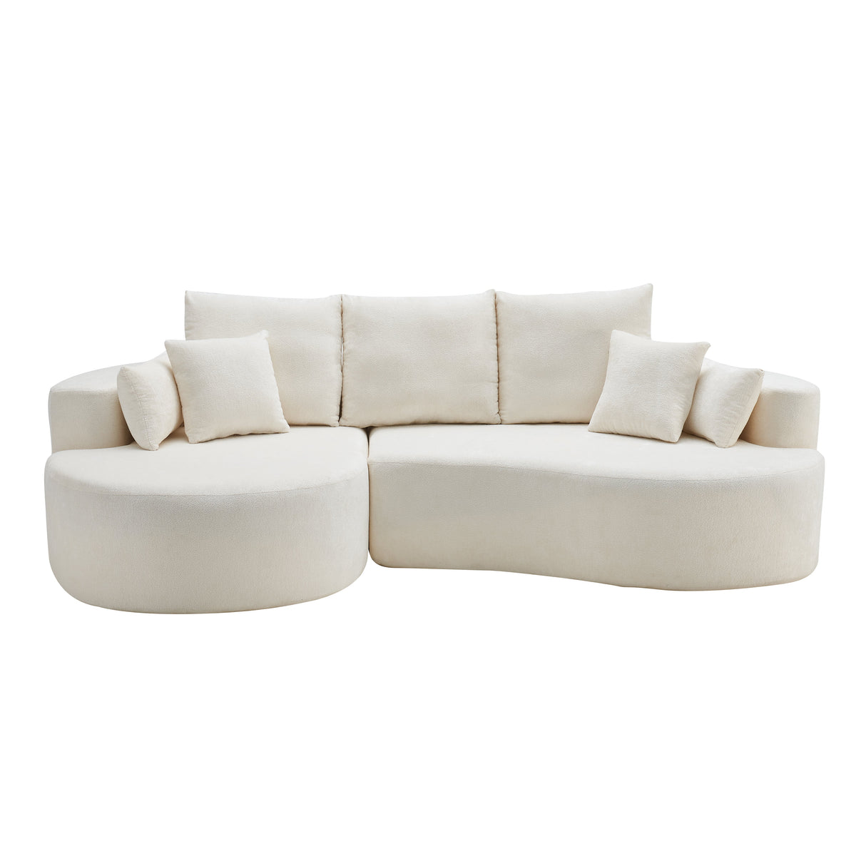 106 in. 2-Piece Fabric Cloud Curved Sectional Chenille Sofa with Chaise