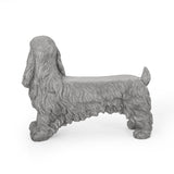 Charming Cocker Spaniel Dog Statue Bench Gray Magnesium Oxide 31.25'