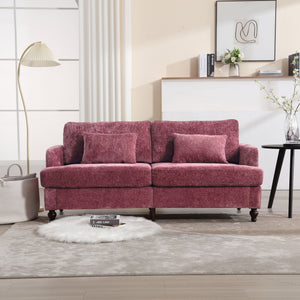 Mid Century Modern Fabric Loveseat Sofa, 2 Seat Upholstered Couch