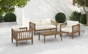 4-Piece Patio Furniture Set with Coffee Table and Cushions