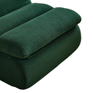 Modern Compressed Lounge Chair with Ottoman - Cozy Corduroy Recliner