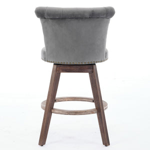 26" Counter Height Bar Stools with 360° Swivel - Gray