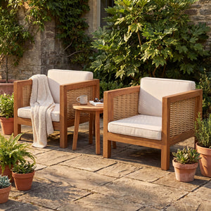 Outdoor Club Chair With Wicker Armrest