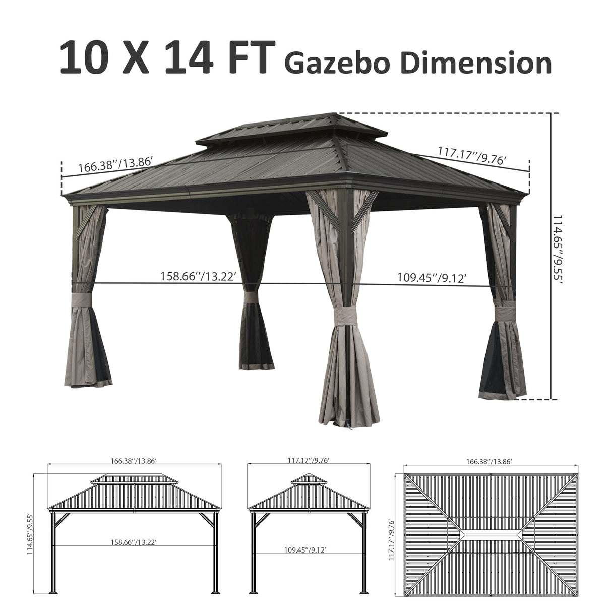 10' X 14' Hardtop Gazebo