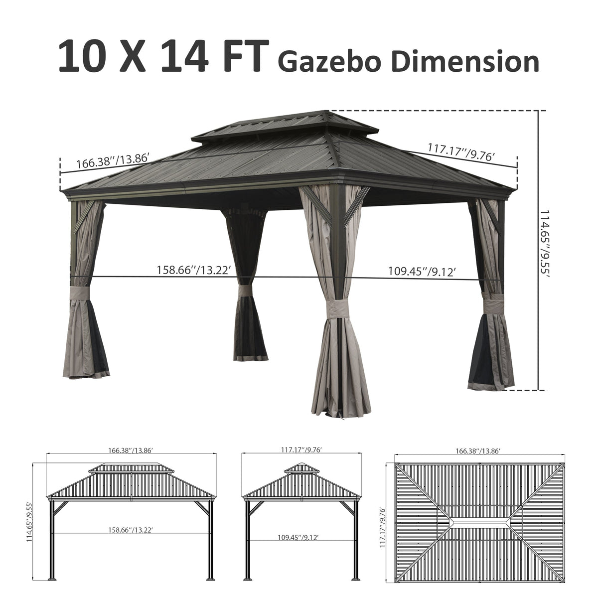 10' X 14' Hardtop Gazebo