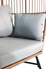 Outdoor garden wicker egg chair and footstool patio chaise