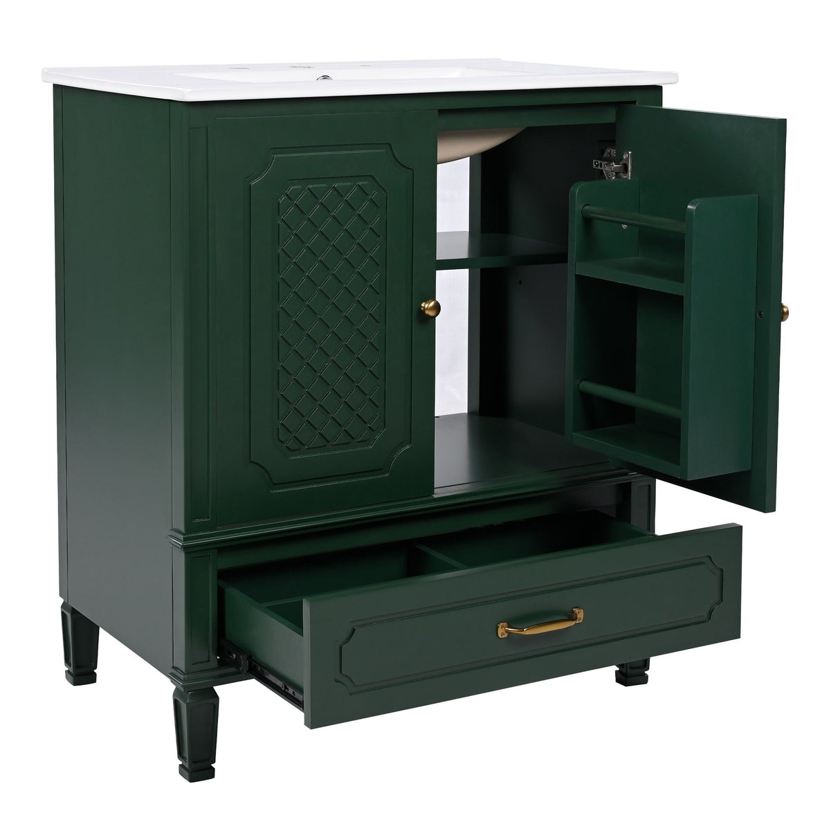 Bathroom Vanity With Sink, Soft Closing Door, Multi Functional Storage