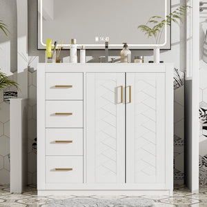 Bathroom Vanity With Sink Combo, Storage Cabinet