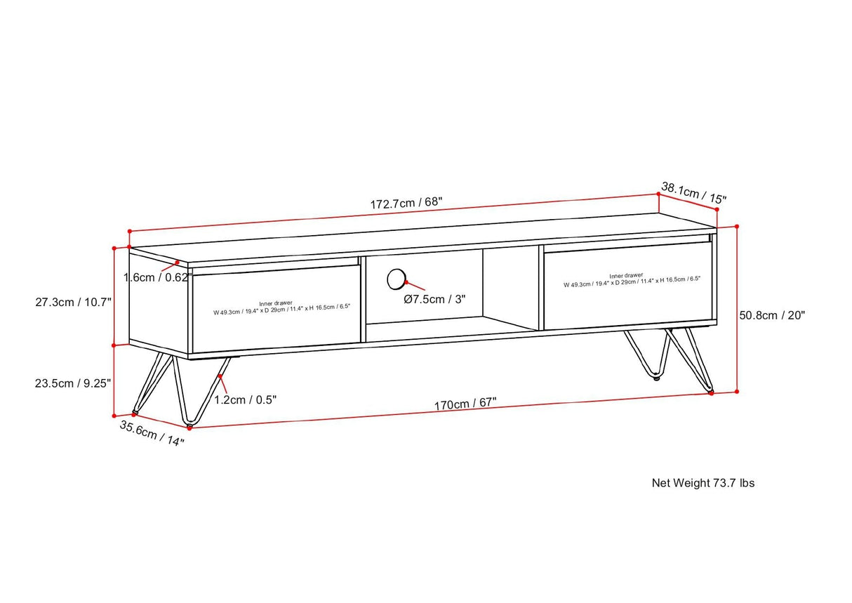 Hunter - Handcrafted TV Media Stand - Natural