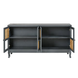 Retro Industrial Grey 4-Door Sideboard