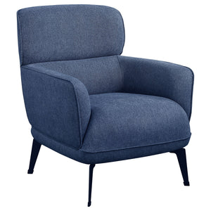 Andrea Upholstered Crescent Arm Accent Chair Blue