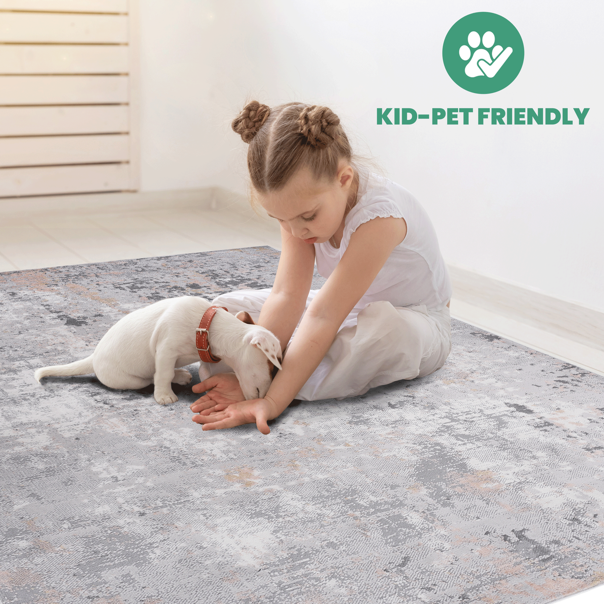 NAAR MARFI Collection Abstract Non-Shedding and Stain Resistant Area Rug