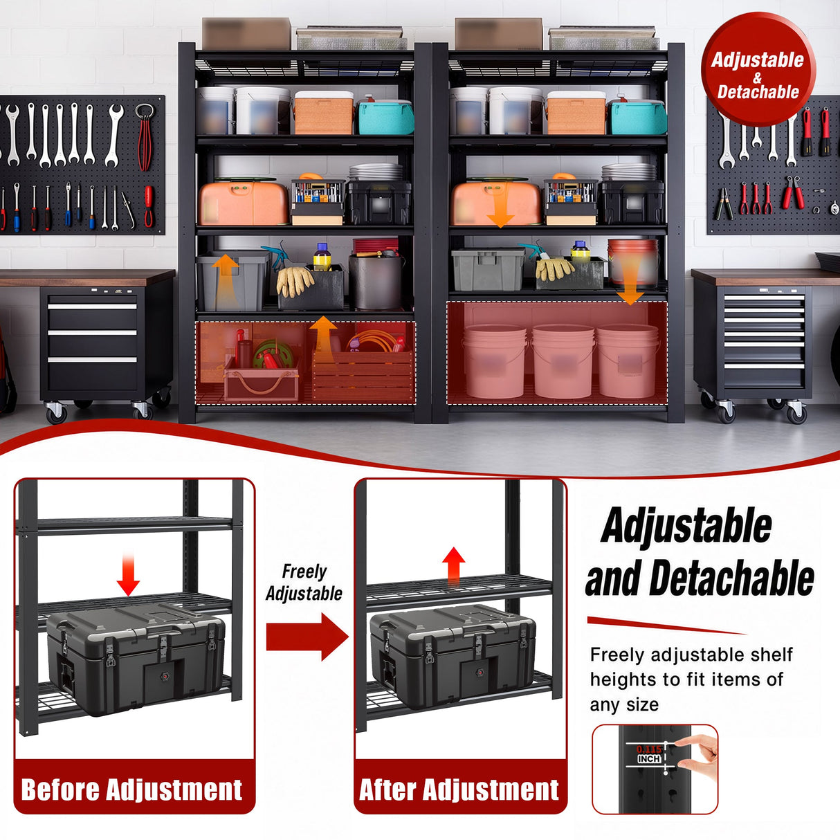 72"H 5-Tier Heavy Duty Shelving Rack