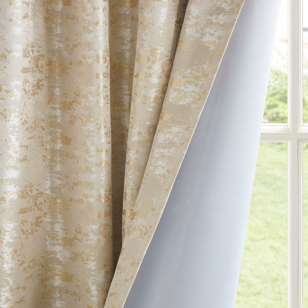 Jacquard lined total blackout rod pocket/back tab curtain panel (only 1 pc panel)