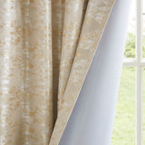 Jacquard lined total blackout rod pocket/back tab curtain panel (only 1 pc panel)
