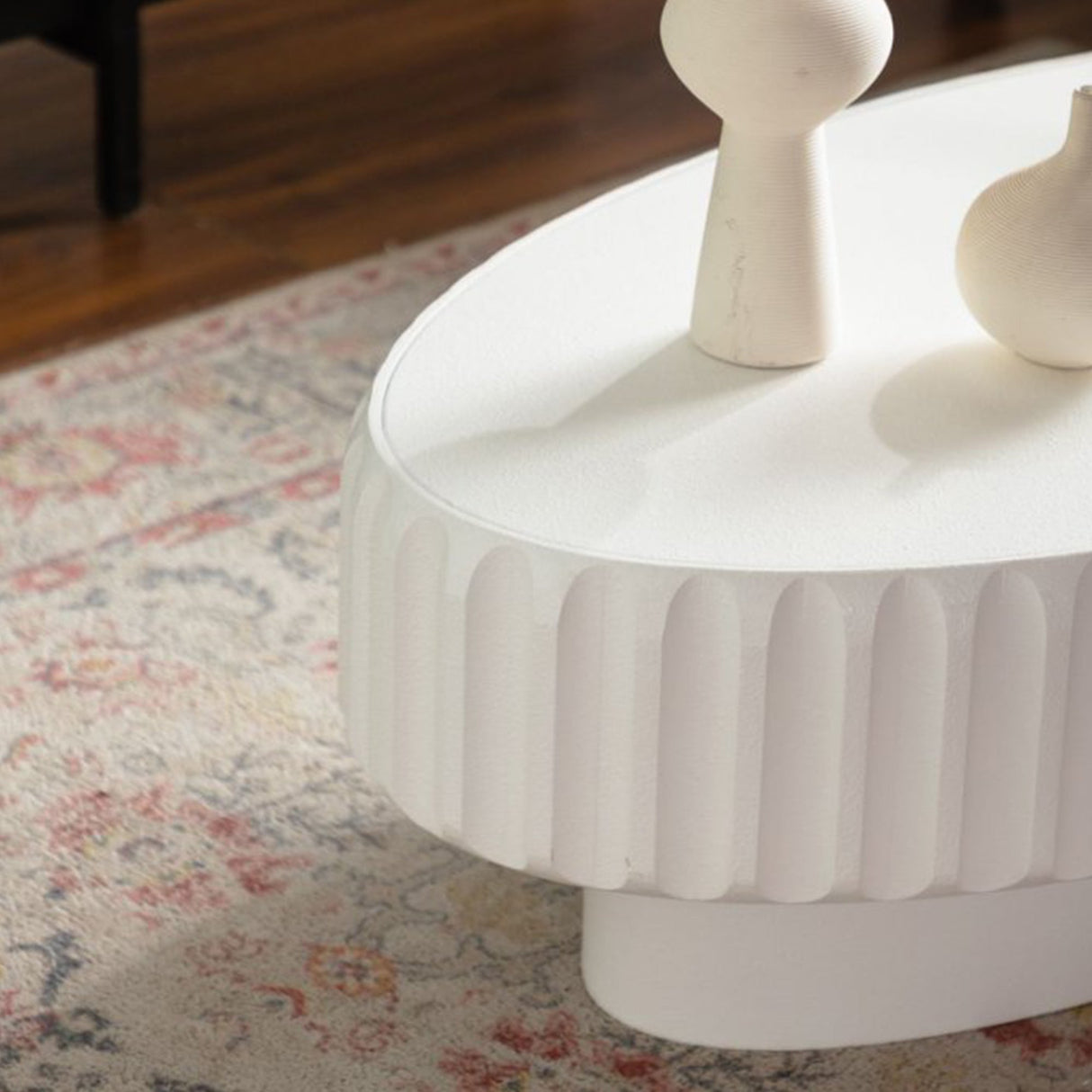 Fluted Storage Table with Lift-Off Lid