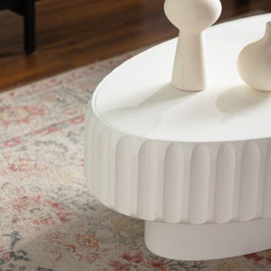 Fluted Storage Table with Lift-Off Lid