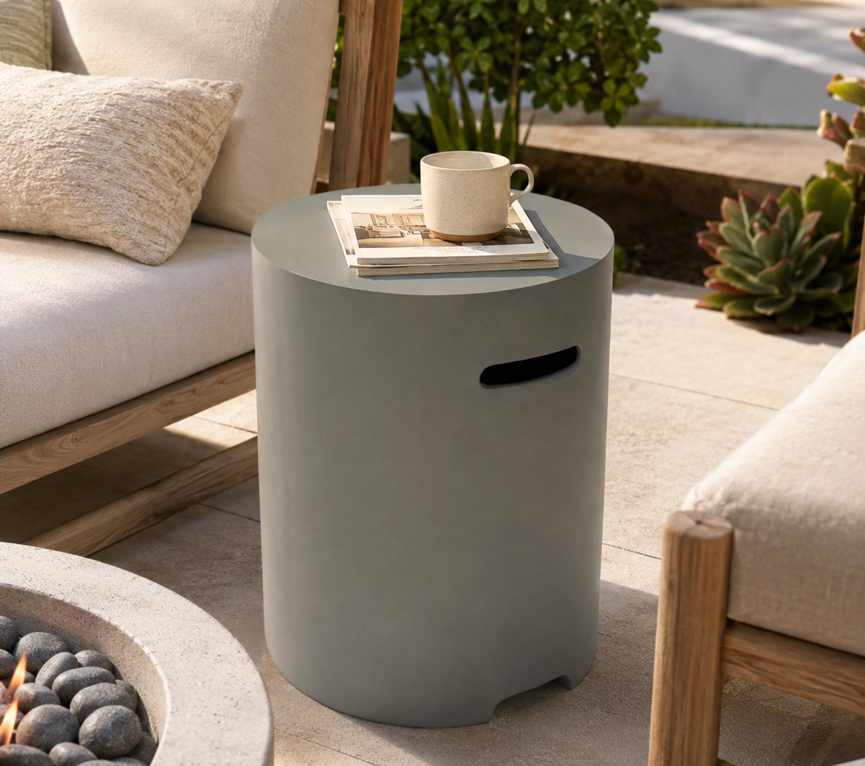Lightweight Concrete Propane Tank Cover Table
