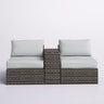 Weather Resistant Wicker Conversation Set with Cushions – Dark Brown or Dark Gray