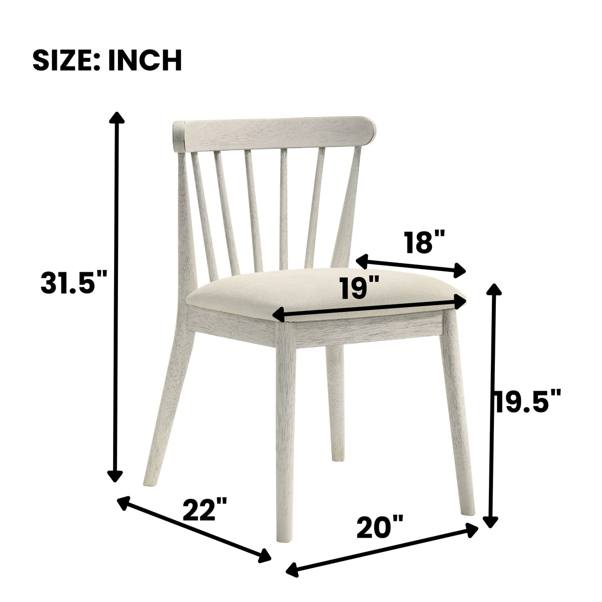 Modern Spindle Back Dining Chairs, Set of 2