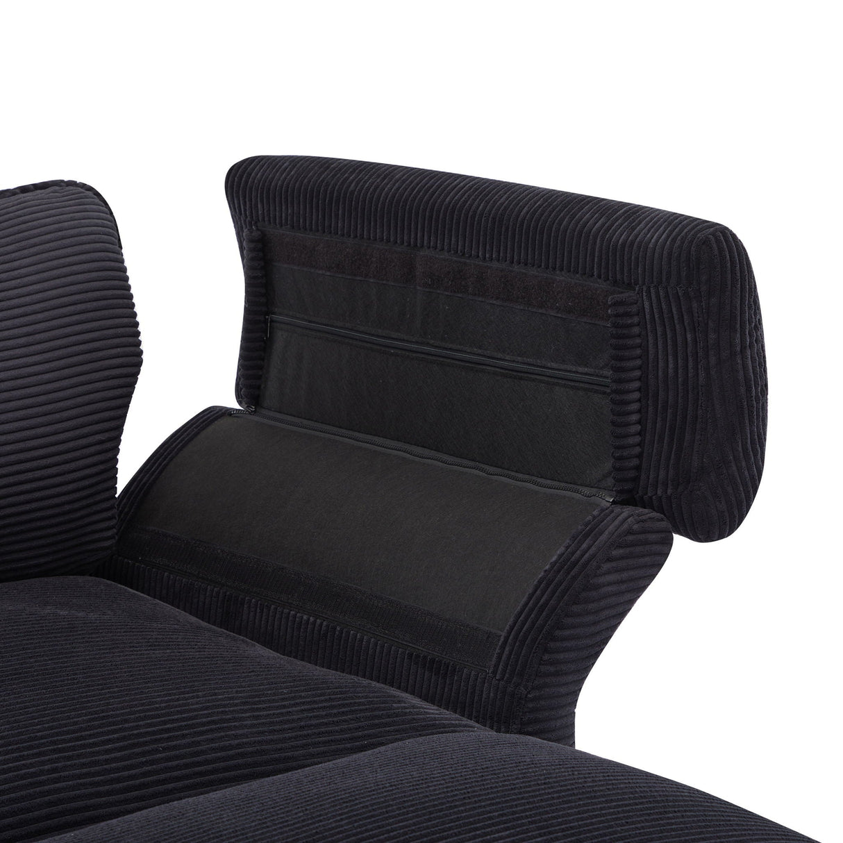 Modern Deep Seat Sectional Sofa With Ottoman