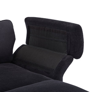 Modern Deep Seat Sectional Sofa With Ottoman