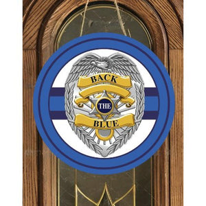 Back The Blue Badge Shield Round Sign