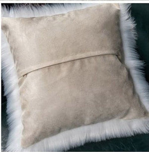 Pack of 1 Furry fur (front) Faux (back)Throw pillow cover 3 sizes and colors options