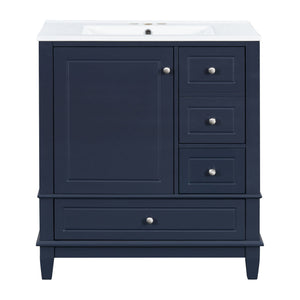 Freestanding Bathroom Vanity With Sink, Soft Close Door, 3 Drawers