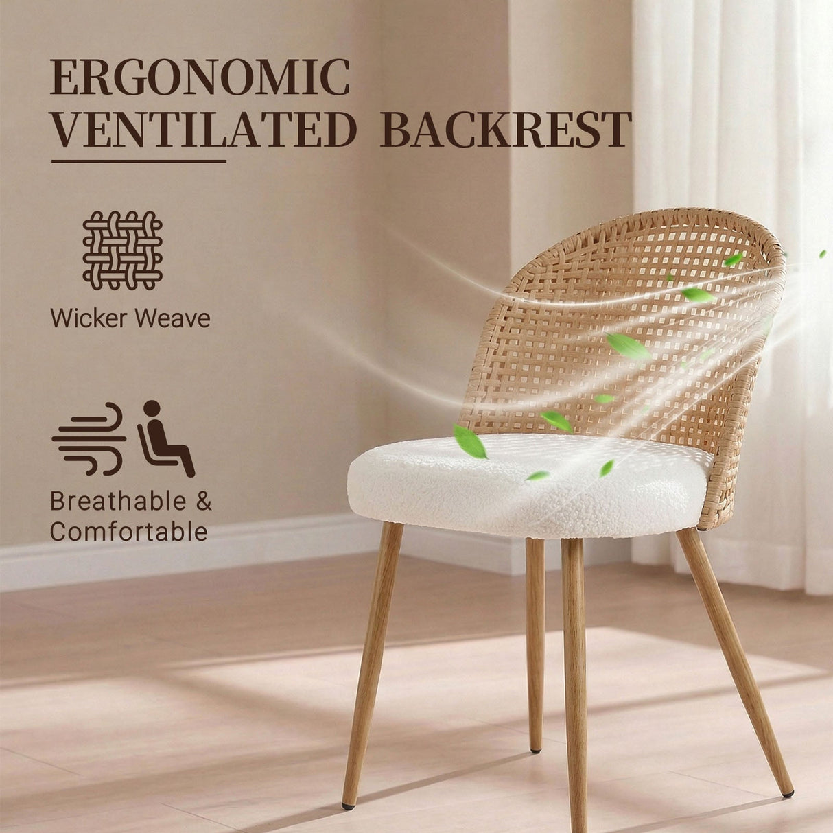 Round Wooden Dining Table + 4 Chairs Set