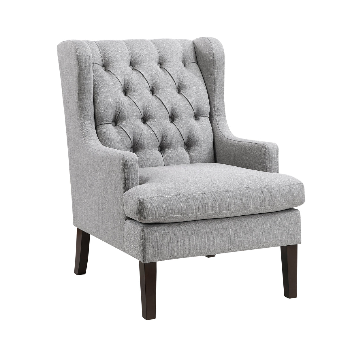Button-Tufted Upholstered High Back Accent Chair