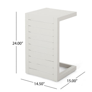 Aluminum Outdoor C-Shaped Side Table for Patio