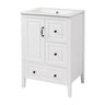 Retro Bathroom Vanity with Sink, Soft Closing Cabinet & Drawers