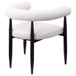 Notting - Upholstered Dining Arm Chair (Set of 2) In And Open C Shaped Backrest - Cream
