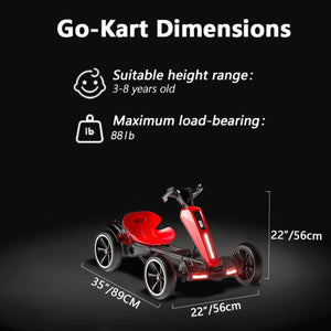 Electric Kids Pedal Go Kart With Adjustable Seat and Foldable Design