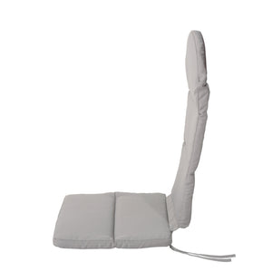 Outdoor Adirondack Chair Cushion With Water Resistant Fabric And Ties - Gray