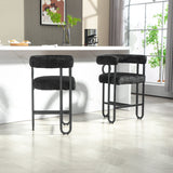 Household bar stools set of 2, modern upholstered with back