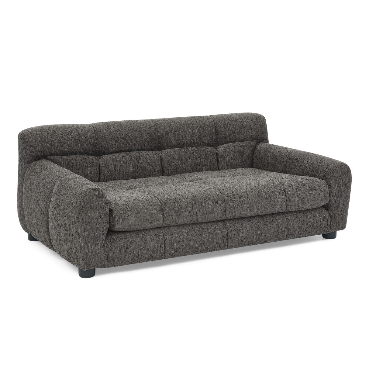 Modern Dark Gray Pet Sofa with Backrest and Armrests, Linen Fabric, 38'x14.5'x22'