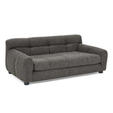 Modern Dark Gray Pet Sofa with Backrest and Armrests, Linen Fabric, 38'x14.5'x22'