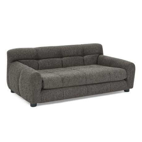 Modern Dark Gray Pet Sofa with Backrest and Armrests, Linen Fabric, 38'x14.5'x22'