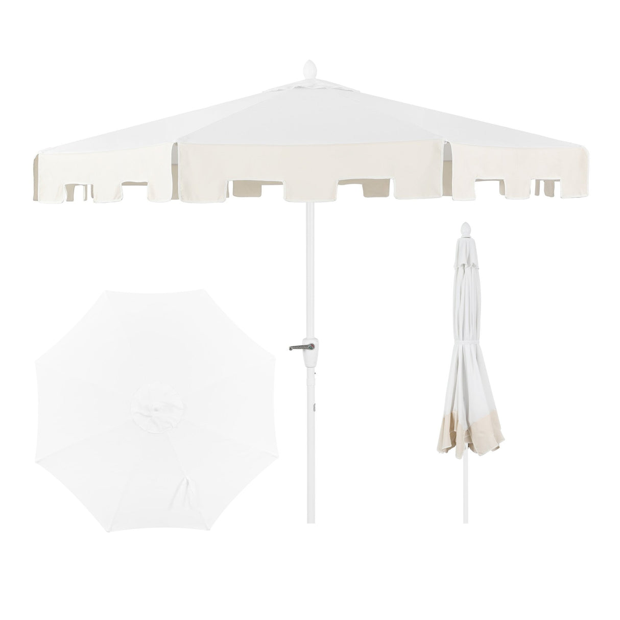 Baiona classic midcentury market patio umbrella with uv protection - Tuesday Morning - Umbrellas & Sunshades