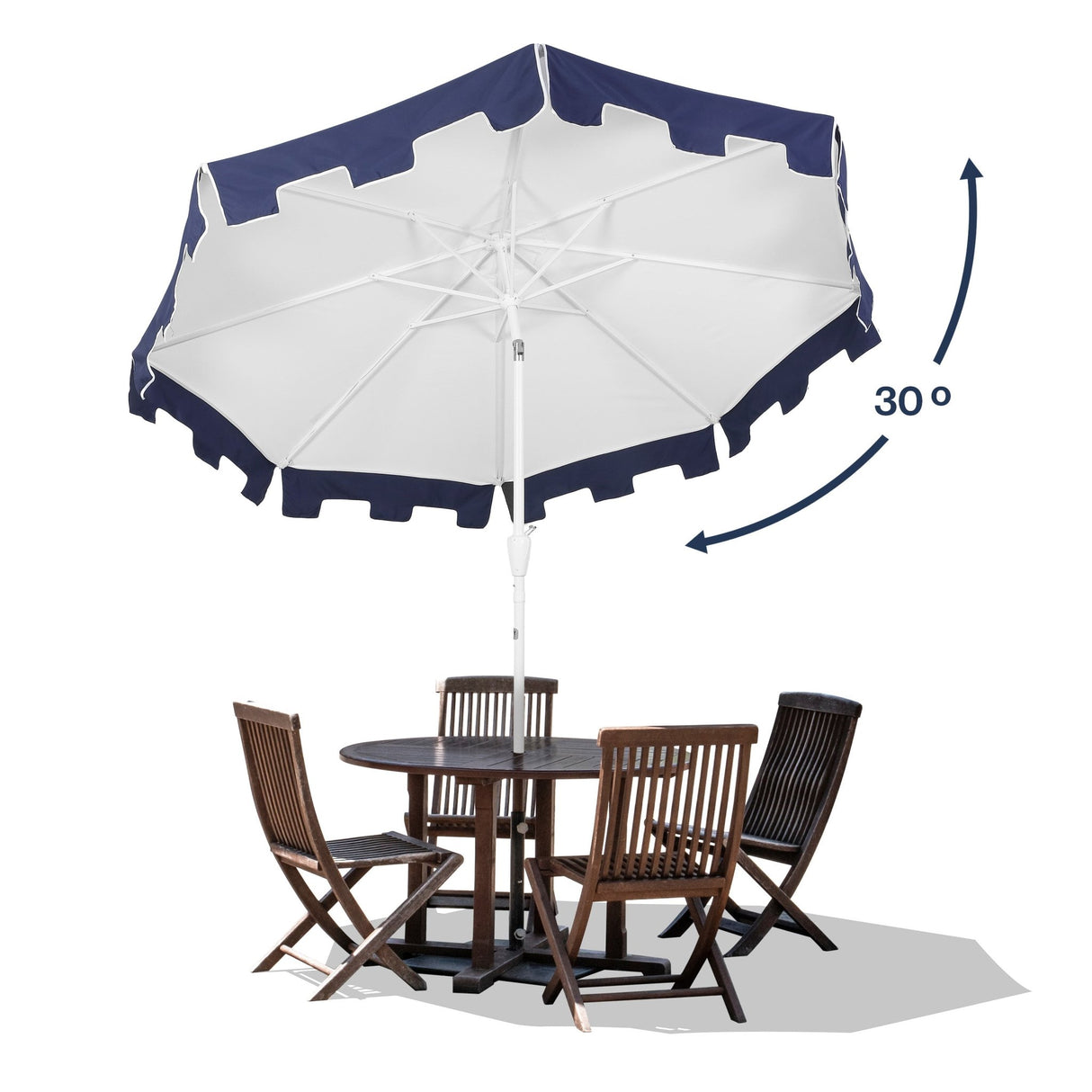 Baiona classic midcentury market patio umbrella with uv protection - Tuesday Morning - Umbrellas & Sunshades