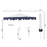 Baiona classic midcentury market patio umbrella with uv protection - Tuesday Morning - Umbrellas & Sunshades