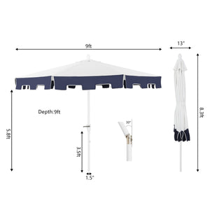 Baiona classic midcentury market patio umbrella with uv protection - Tuesday Morning - Umbrellas & Sunshades